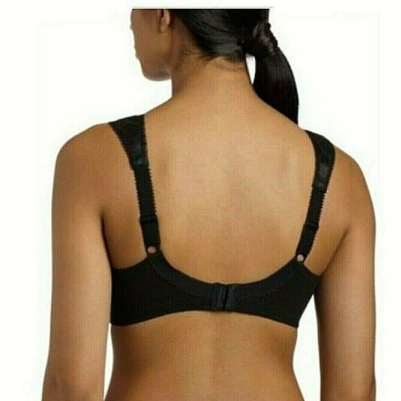 Comfort Choice Womens Jacquard Wireless Bra No Wire Plus Size 42C Black Lace - Picture 3 of 9